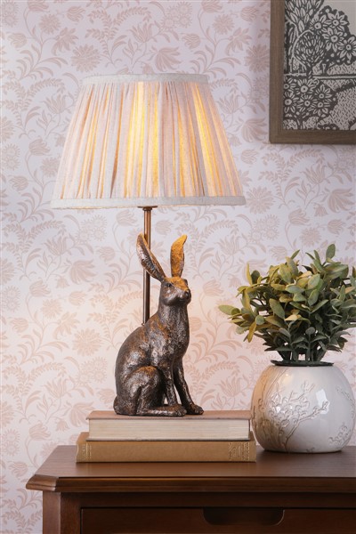 (image for) Laura Ashley Hare Table Lamp Antique Bronze With Shade